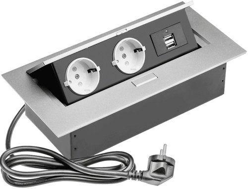 Розетка встраеваемая полуавтоматическая Sete 2-м.+2xUSB 225х110х67мм серый фото Розетка встраеваемая полуавтоматическая Sete 2-м.+2xUSB 225х110х67мм серый картинка